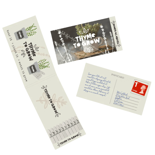 Full colour printed Seedstick® Postcards with your unique design by Total Merchandise