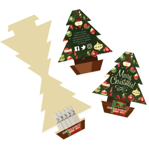 Full colour printed Christmas Tree Seed Sticks with festive design by Total Merchandise