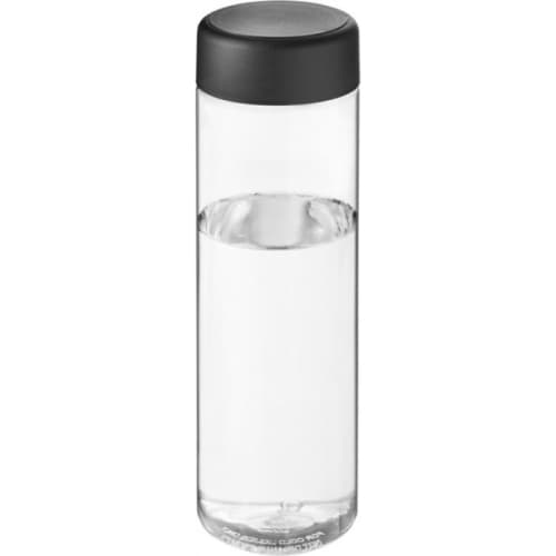 Promotional H2O Vibe Screw Cap Water Bottles in Transparent/Black colour by Total Merchandise