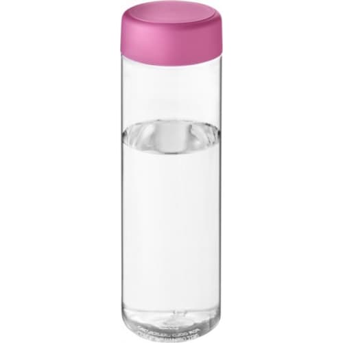 Custom H2O Vibe Screw Cap Water Bottles in Transparent/Pink colour by Total Merchandise