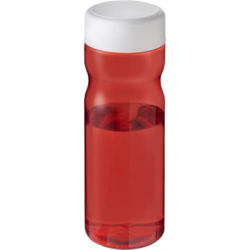 Printed H2O Base Screw Cap Water Bottles in Red/White colour with your logo by Total Merchandise