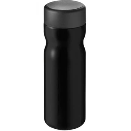 Custom printed H2O Base Screw Cap Water Bottles in Black colour with your logo by Total Merchandise