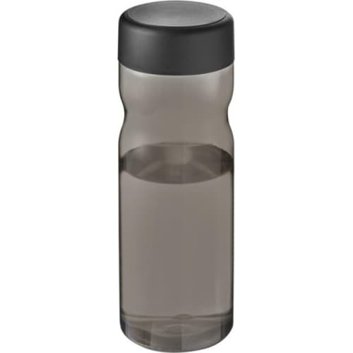 Promotional H2O Base Screw Cap Water Bottles in Charcoal/Black colour with logo by Total Merchandise