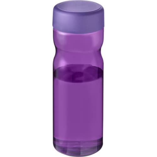 Branded H2O Base Screw Cap Water Bottles in Purple colour with company logo by Total Merchandise