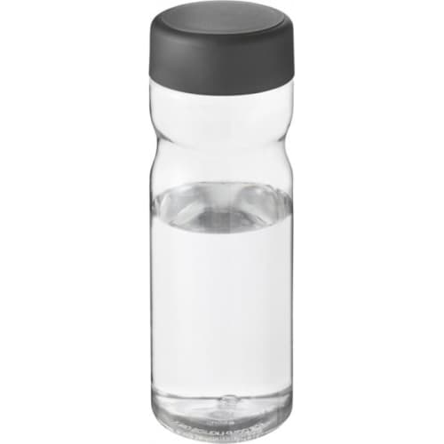 Promotional H2O Base Screw Cap Water Bottles in Transparent/Storm Grey colour by Total Merchandise