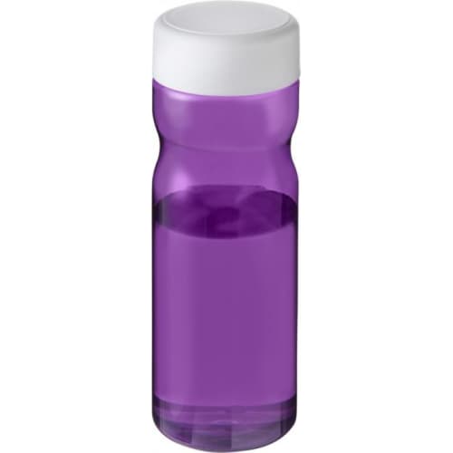 Promotional H2O Base Screw Cap Water Bottles in Purple/White with your logo by Total Merchandise