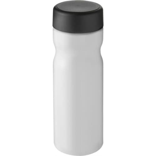 Custom H2O Base Screw Cap Water Bottles in White/Black colour with your design by Total Merchandise