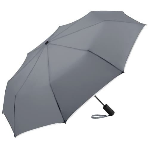 Branded Fare Reflective Edge Umbrellas in Grey colour with your logo by Total Merchandise