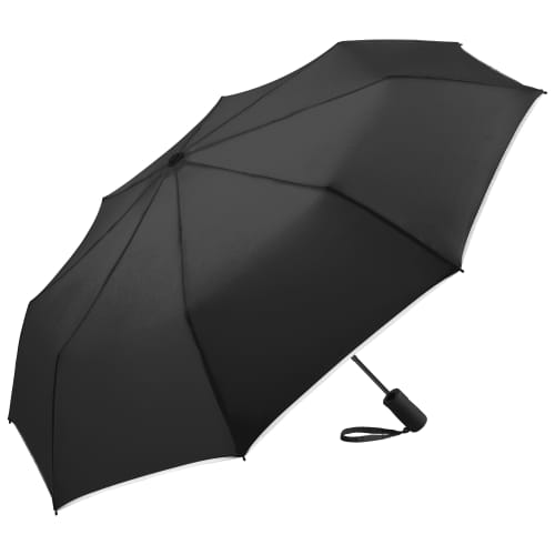 Fare Reflective Edge Umbrellas in Black colour branded with your logo by Total Merchandise