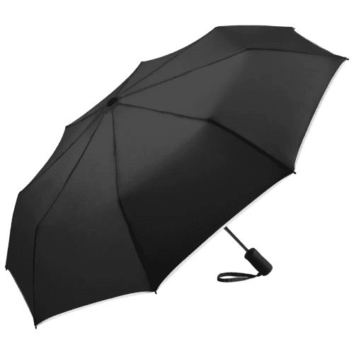 Fare Reflective Edge Umbrellas in Black colour branded with your logo by Total Merchandise