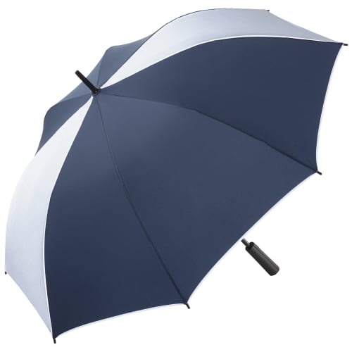 Promotional Glow In The Dark Umbrellas in Navy colour with reflective coating by Total Merchandise