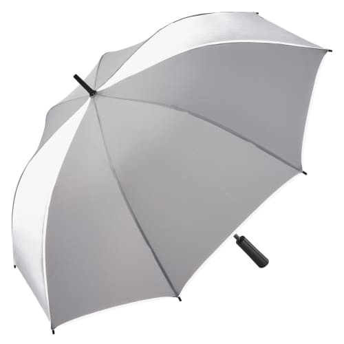 Branded Glow In The Dark Umbrellas in Silver Grey colour printed with your logo by Total Merchandise