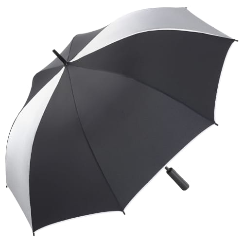 Printed Glow In The Dark Umbrellas in Black colour branded with your logo by Total Merchandise