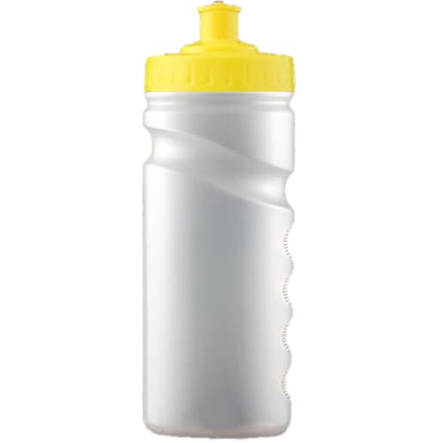 Printed Bio Finger Grip Sports Bottles in Clear/Yellow colour with your logo by Total Merchandise