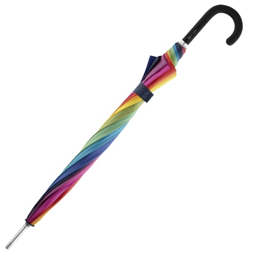Promotional Rainbow Golf Umbrellas printed with your logo by Total Merchandise