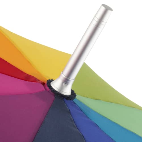 Branded Rainbow colour golf Umbrellas printed with your logo by Total Merchandise