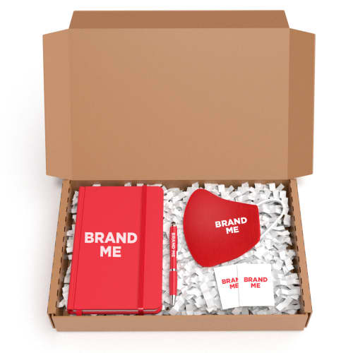 Branded TM Back to Work Super MerchBox with items printed with your logo by Total Merchandise