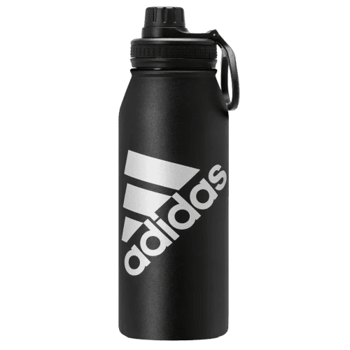 Promotional Everest Stainless Steel Water Bottles in Black with printed logo by Total Merchandise