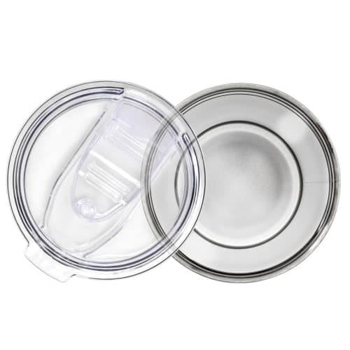 Spill-proof lid for Oyster stainless steel coffee cups printed with a logo by Total Merchandise