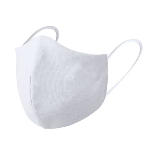 White Double Layer Shaped Reusable Face Coverings printed with your logo by Total Merchandise