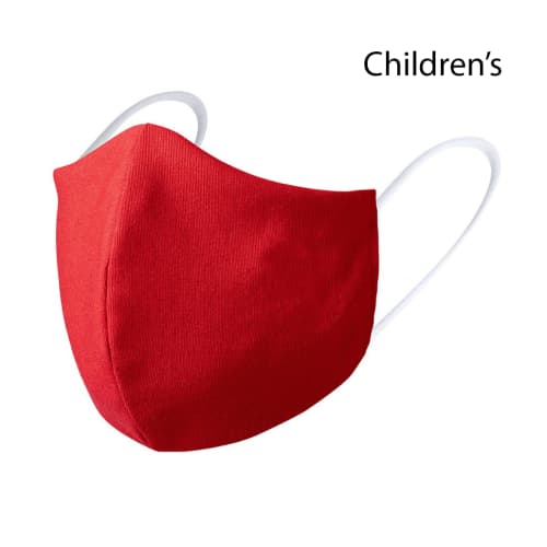 Red Children's Double Layer Shaped Reusable Face Coverings printed with logo by Total Merchandise