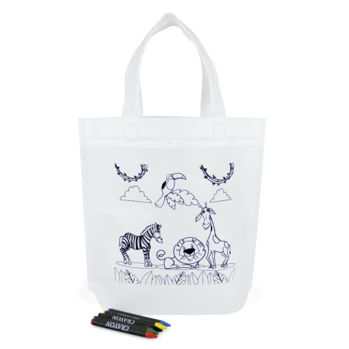 Promotional Non Woven Colouring Bag with 5 crayons printed with your logo by Total Merchandise