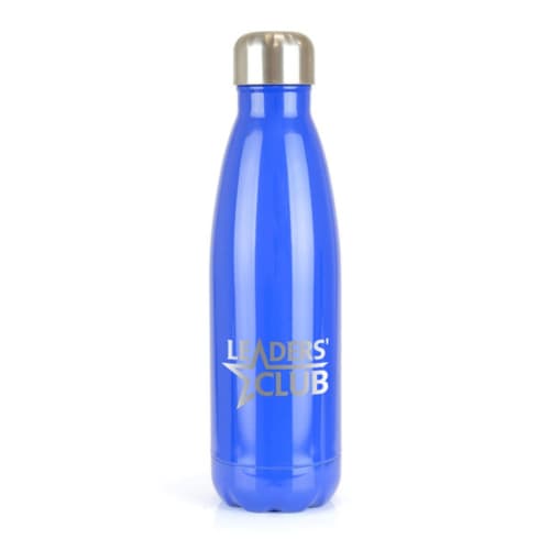 Logo printed Ashford Shine Metal Bottles in Royal Blue from Total Merchandise