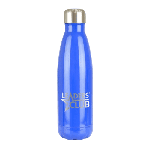 Logo printed Ashford Shine Metal Bottles in Royal Blue from Total Merchandise