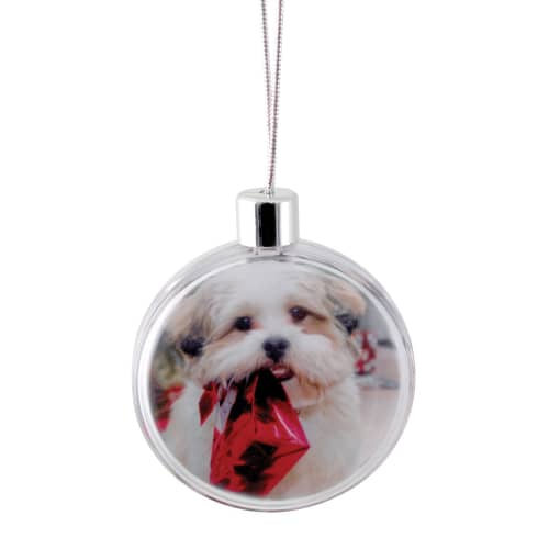 Promotional Flat Christmas Bauble printed with your design by Total Merchandise