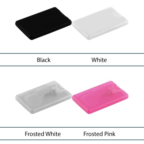 Colour Options for Branded Credit Card Hand Sanitisers Printed with your Logo by Total Merchandise