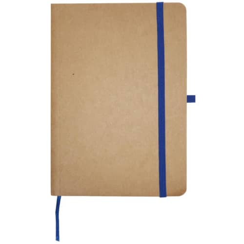 Branded Sorrel Natural Card Notebooks in Natural/Blue printed with your logo by Total Merchandise