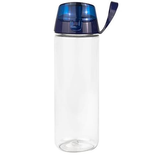 Promotional Vegas Tritan Water Bottles in clear/navy printed with your logo by Total Merchandise