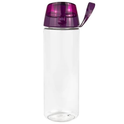 Promotional Vegas Tritan Water Bottles in clear/purple printed with your logo by Total Merchandise