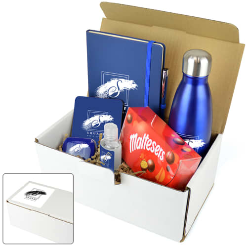 Custom Printed Premium Corporate Gift Packs in Blue with your Company Logo from Total Merchandise