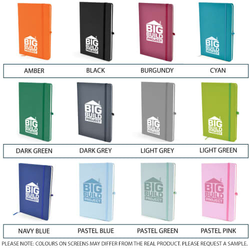 Soft Feel A5 Notebooks Printed with your Logo for Total Merchandise's Premium Corporate Gift Packs