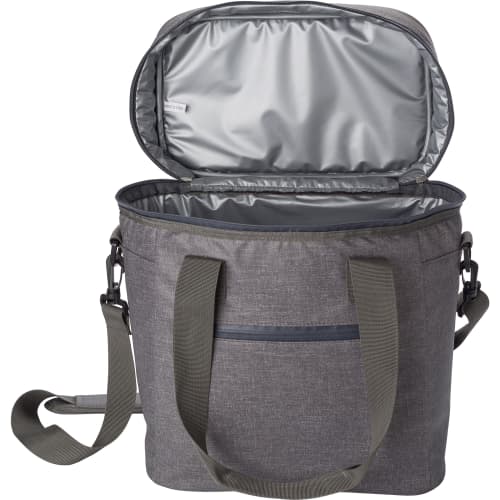 Custom PU Cooler Bag in Grey printed with your logo in multiple positions by Total Merchandise