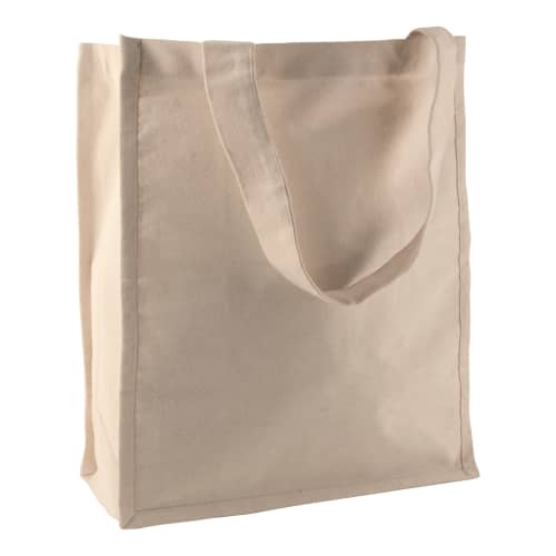 Branded Heavyweight Cotton Shopper Bag with gussey from Total Merchandise