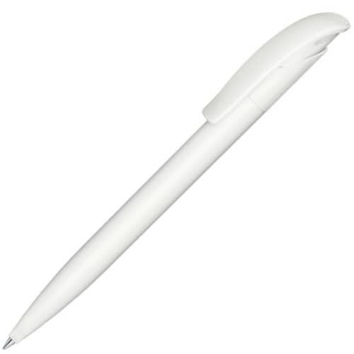 Printed Recycled Matt Challenger Ballpen in White with logo print by Total Merchandise