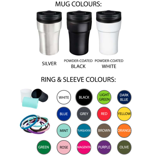 Part Colours for the branded Bayamo Mix & Match Travel Mugs from Total Merchandise