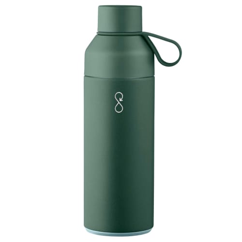 Branded 500ml Recycled Plastic Ocean Bottle in Green engraved with a logo by Total Merchandise