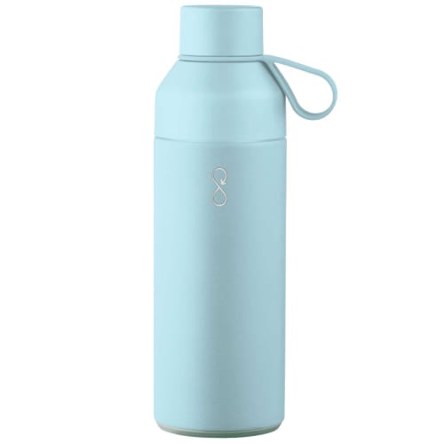 Custom engraved 500ml Recycled Plastic Ocean Bottle in Sky Blue from Total Merchandise