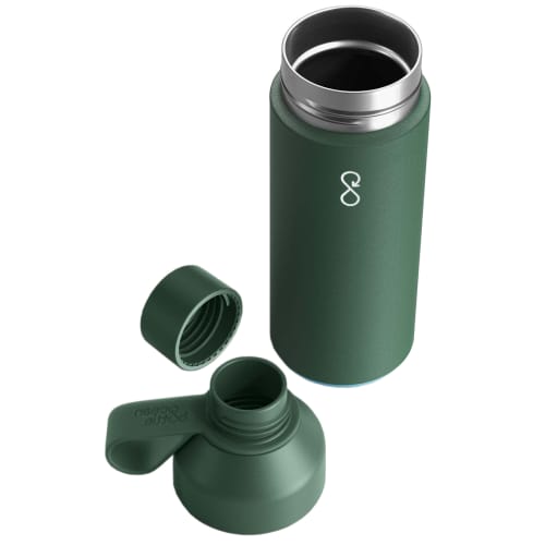 Promotional 500ml Eco Ocean Bottle in Forest Green Opened up from Total Merchandise