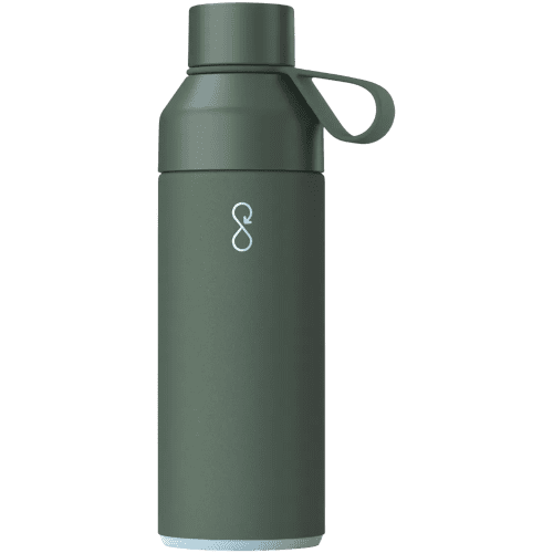 Branded 500ml Recycled Plastic Ocean Bottle in Green engraved with a logo by Total Merchandise