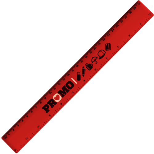 Promotional 30cm Recycled Rulers in Red available from Total Merchandise