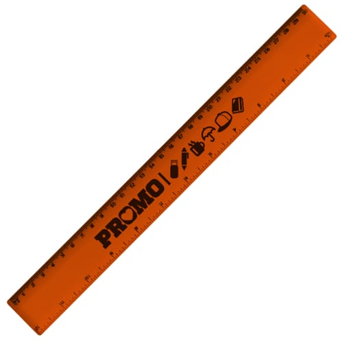 Promotional branded 30cm Recycled Rulers in Orange from Total Merchandise