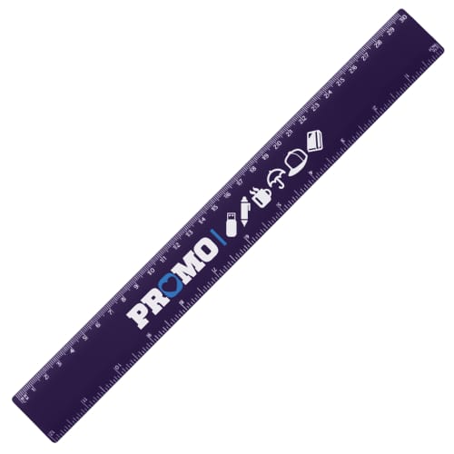 Logo printed 30cm Recycled Rulers in Purple available from Total Merchandise