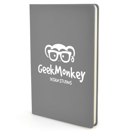 Promotional A5 Mole Notebook Lite in Grey with custom printed design by Total Merchandise