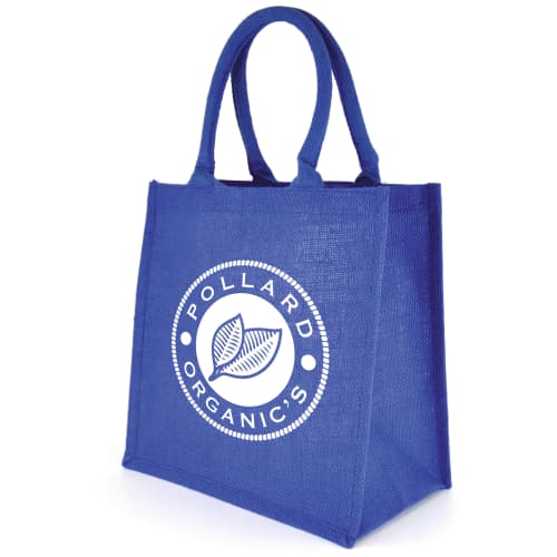 Branded Karg Jute Shopper Bag in royal blue printed with your logo by Total Merchandise