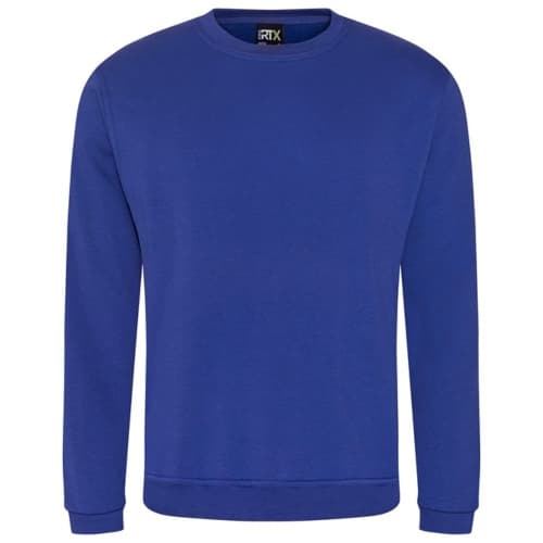 Custom printed RTX Pro Sweatshirt in Royal Blue which you can print your company logo/design to