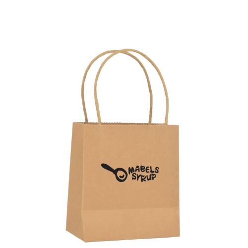 Custom printed Brunswick Small Paper Bag in Natural colour with printed logo by Total Merchandise